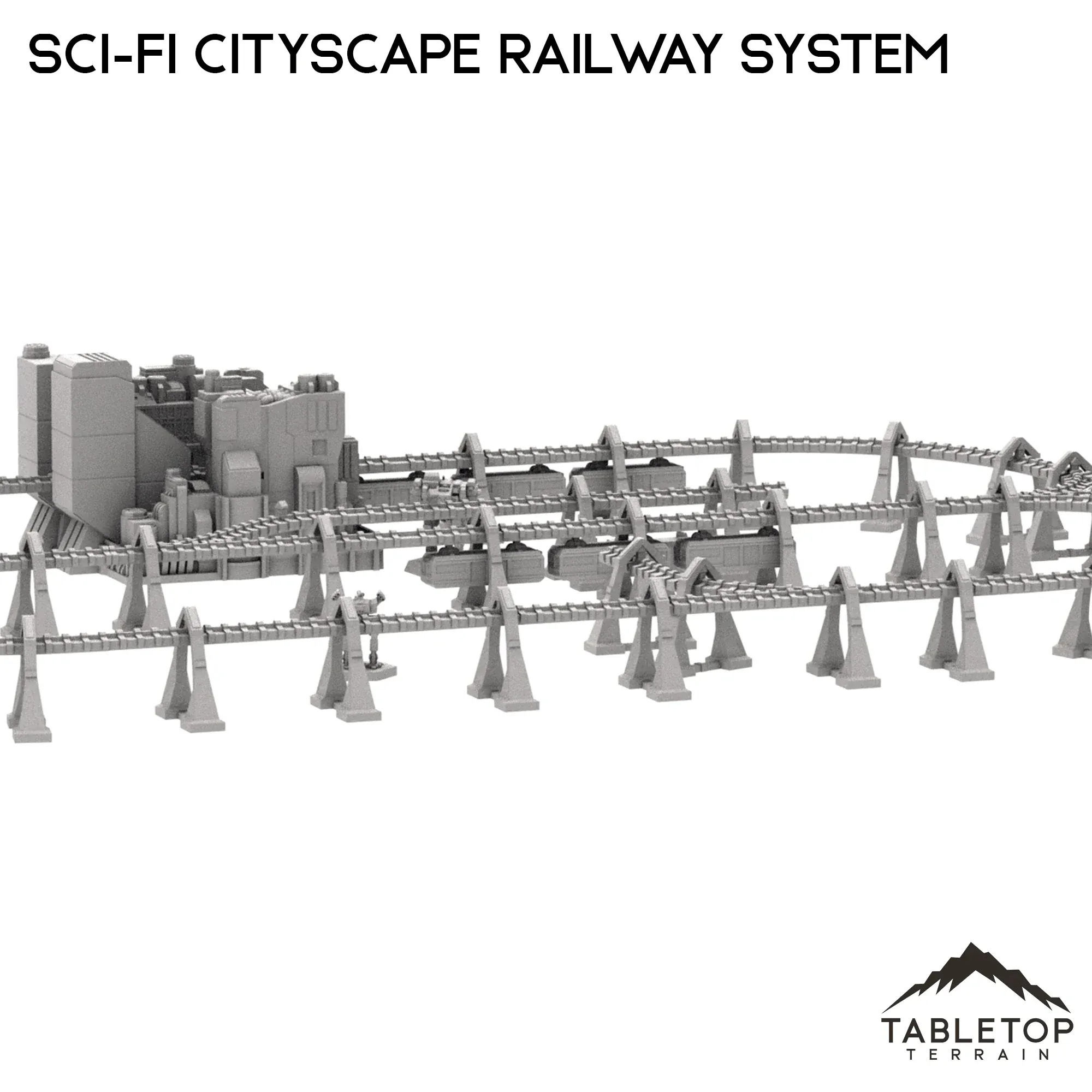 6mm Sci-Fi Cityscape Elevated Rail System - Image 2
