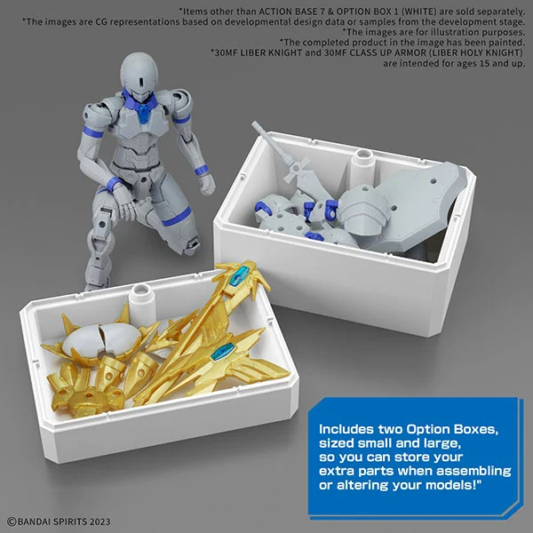 Action Base Model Kit: 7 & Option Box (White) - Image 3