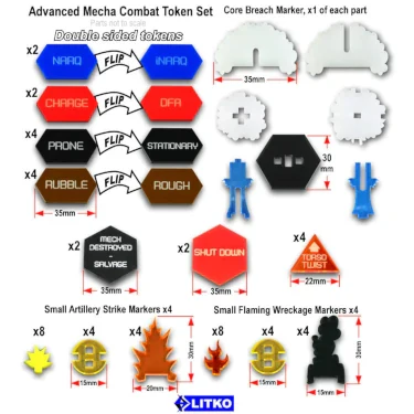 Advanced Mecha Combat Token Set Compatible with BattleTech Classic, Multi-Color (29) - Image 6