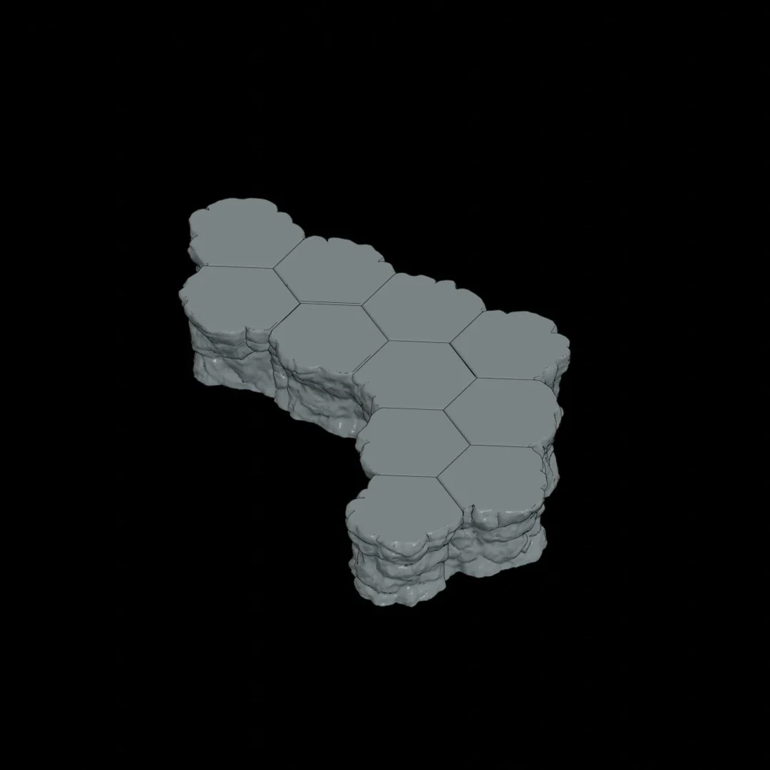 Basic Rock Large Area Hex Pack STL Download - Image 2