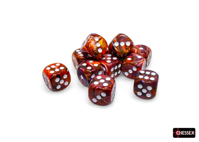 Festive: Symphony/White 16mm D6 (12 dice) - Image 2