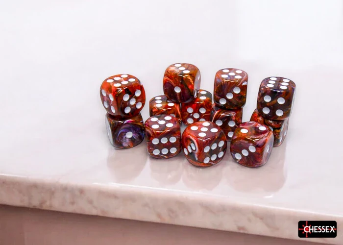 Festive: Symphony/White 16mm D6 (12 dice) - Image 4