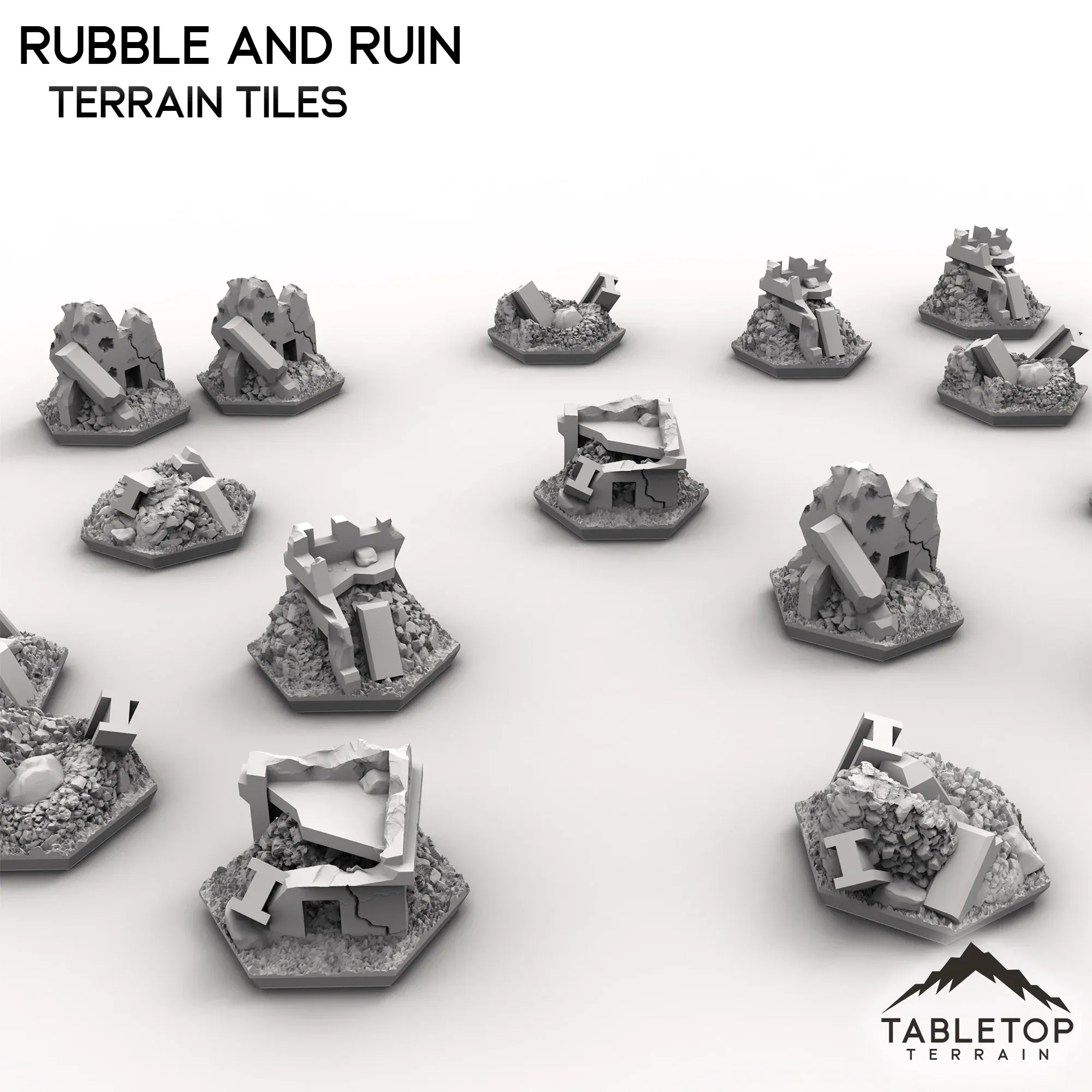 HEXTECH Rubble and Ruin Terrain Tiles - 6mm - Image 2