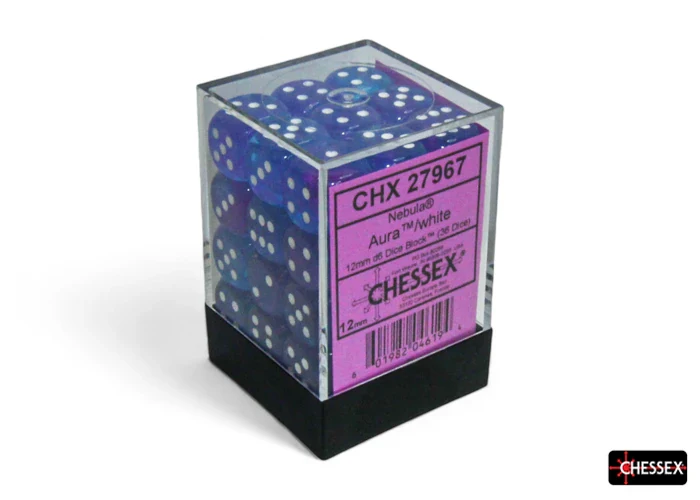 Nebula: Aura/White Luminary 12mm D6 (36 dice) - Image 3
