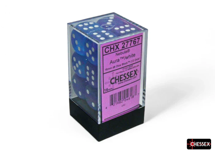 Nebula: Aura/White Luminary 16mm D6 (12 dice) - Image 3