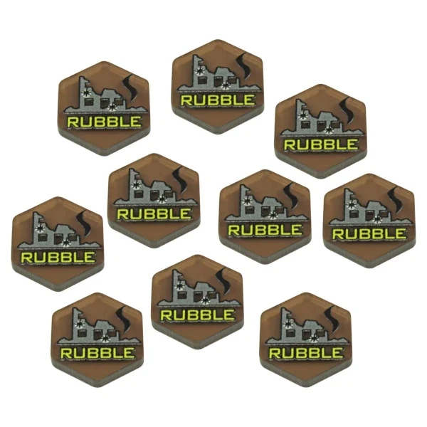 Premium Printed Mecha Battlefield Terrain Rubble Tokens (10) - Image 2