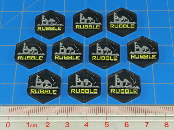 Premium Printed Mecha Battlefield Terrain Rubble Tokens (10) - Image 3