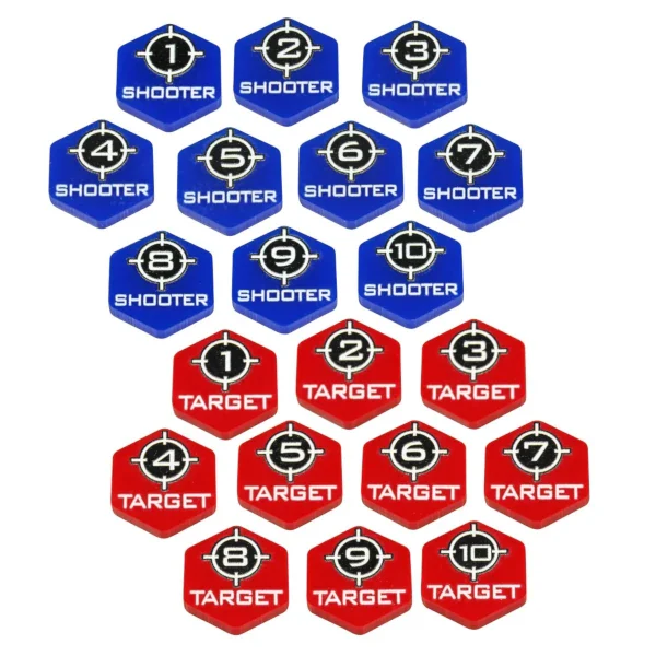 Premium Printed Mecha Target – Shooter Token Set, Numbered 1-10 (20) - Image 2